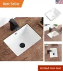 High-Quality 15.7" Rectangular Ceramic Sink with Overflow - Undermount Type