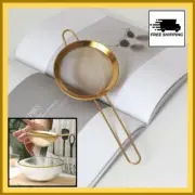 STAINLESS STEEL STRAINER/SIEVE Colander Gold Kitchen Cooking Baking Tea Premium
