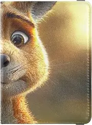 [Amooorous] Cartoon Funny Kangaroo Brown Leather decorative passport holder for travel family Travel Documents Organizer Protector Passport Holder Case Ultra Slim, cartoon funny Kangaroo brown, 1 size