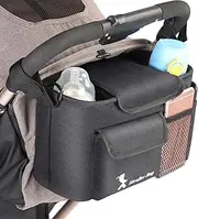 Stroller Storage Attachment | Non-Slip Baby Stroller Holder Organizer With Cup Holders,Large Capacity Multi Functions Organizer Pouch Lightweight Carrying Diapers Stroller Accessories