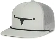 American Cattle Co. Bull Spurs Icon Adjustable Snapback Western Hat, Gray, One Size