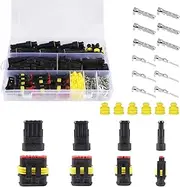 352PCS Waterproof Automotive Electrical Connector Terminals Kit,12V Car Electrical Wire Connectors Plug Kit,1/2/3/4 Male and Female Pin Connectors for Motorcycle, Truck, Car, Boats