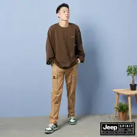 在飛比找Yahoo奇摩購物中心優惠-JEEP 男裝 寬版休閒工作長褲-卡其色