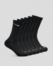 [Nike] Nike Women's Everyday Plus Cushioned Training Crew Socks Pack in Black/White Size Medium M Black/White
