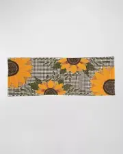 MACKENZIE CHILDS 38" GINGHAM SUNFLOWER TABLE RUNNER BNWT
