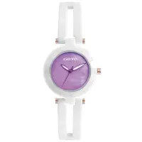 在飛比找momo購物網優惠-【GOTO】浪漫迷情時尚陶瓷手錶-白x紫(GC0368L-2