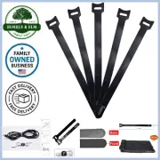 50 Pcs Black 10 Inch Reusable Cable Ties Wire Organizer Adjustable Hook Loop