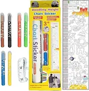 Height Chart,Doodling Height Measuring Sticker - Decorative Growth Wall Sticker for Nursery Kids Bedroom Classroom Playroom