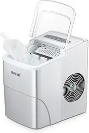 Maxkon Portable Ice Makers Countertop, 9 Ice Cubes Ready in 6 Mins, 12kgs Ice in 24Hrs, Self-Cleaning Ice Machine with Ice Scoop and Basket, 2 Sizes of Bullet Ice for Home Kitchen Office Bar Party