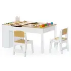 Multi-functional Kids Art Table & Chair Set 2 in 1 Toddler Craft Writing Desk