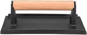 EVTSCAN Meat Press, Heavy-Duty Cast Iron Steak Weight Wooden Handle Bacon Grill Hamburger Press