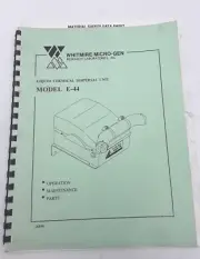 Whitmire Micro-Gen Liquid Chemical Dispersal Unit E-44 Manual