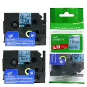 2/Pack 18mm Black on Blue Tape for P-touch Model PT2430PC, PT-2430PC Printer