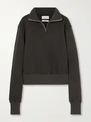 [Les Tien] Les Tien - Bailey Cropped Cotton-jersey Sweatshirt - Black - small small Black