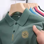 🍒POLO衫工作服休閒服大尺碼新款保羅短袖T恤男翻領高檔刺繡外貿原單商務POLO衫寬鬆素色上衣高爾夫球衣班服［B］