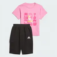 在飛比找momo購物網優惠-【adidas 愛迪達】套裝 童裝 大童 女童 短袖上衣 運
