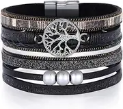 [DESIMTION] Inspirational Tree of Life Leather Bracelets for Women,Birthday Mothers Day Jewelry Gifts for Teen Girls
