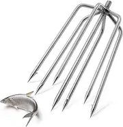 EATAKWARD 7-Prong Fishing Harpoon, Stainless Steel Fishing Spear Gig Gaff Fork Hook with 8mm Screw, for Catching Fishes Frogs in Pond River Lake etc. Capable for Fishing Pole