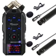 Zoom H6essential Portable Audio Recorder + 2x Wired XLR Lavalier Microphone XML2