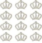 Rodvanvo 24 Piece Crown Jewelry Embellishment for DIY Handmade Hair Accessories Sneakers, Clothes, Party Decorations Gift Box ，Dress，Rhinestone Alloy Appliques Decorative Home Decor (Gold Crown)