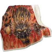 Scary Cool Fantasy Art Fire Dragon Throw Blanket