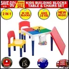GEM Toys Children's 2-in-1 Building Blocks Table & Chairs Set w/ 100 Blocks New