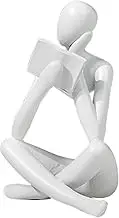 Reading Sculpture - Thinker Modern Home Decor, Bookshelf Decor - Aesthetic Sculpture Room D?cor, Golden Figurines for Shelves for Living Room Shelves