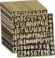HOMOCONO 10 Sheets Alphanumeric Stickers Letters Letter Numbers Small Mail Decals Vinyl Alphabet Number Mailbox Decal Mailbox Labels Mirror Stickers Golden
