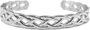 [Loralyn Designs] Womens Stainless Steel Silver Infinity Celtic Braided Cuff Bangle Bracelet Adjustable