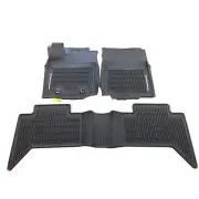 TOYOTA TACOMA 2016 17 18 19 WEATHER RUBBER FLOOR MATS LINERS BLACK INSIGNIA LOGO (for: Toyota)