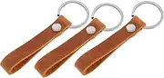 [DIKACA] 3pcs Keychain Key Holder Key Fob Vintage Style Leather Keychain Leather Horse Keychains Key Chain Leather Handmade Leather Keychains DIY Keychain Leather Brown