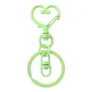 Green Self Closing Swivel Lobster Clasp Lanyard Splitring Heart Key Name ID Ring
