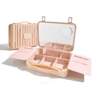 Travel Makeup Case With Light Up Mirror Removable divider Portable Train Case...