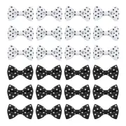 100 Pcs 1.5" Grosgrain Ribbon Mini Bow Printing for Crafts DIY, Black/White