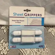 4pcs Garter Style Elastic Bed Sheet Grippers Garter Fastener Straps with
