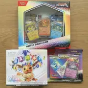 Pokemon Prismatic Evolutions Elite Trainer ETB Poster & Sticker Collection LOT