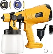 Paint Sprayer for Dewalt 18V 20V Battery Cordless Fence Paint Sprayer witn 3 Spray Patterns & 1000ml Tank for Fencing and Decking, Spray Gun Handheld Paint Sprayers for Home DIY Painting(No battery)