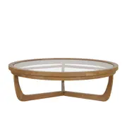 [OneWorld Collection] Iris Round Tri-Leg Coffee Table With Glass Top 100Cm