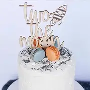 QENWWENG Space Cake Topper, Two the Moon, Silver, Wood, Romantic Occasion