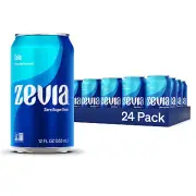 Zevia Zero Sugar Soda, Cola, 12 Oz Cans (24-Pack) – Naturally Sweetened, Zero Ca