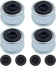 4PCS 1.98" Trailer Hub Cap Trailer Axle Wheel Bearing and Hub Dust Caps Grease Cap Wheel Center Caps with 8 Rubber Plugs, for 2000 to 3500 Pound Boat Trailer Dexter EZ Lube Trailer Camper RV