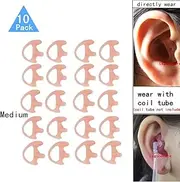 Replacement Earmold Earbud (Left and Right Ear) for Two Way Radio Acoustic Coil Tube Earpiece - Open Ear Insert Earmould Earbuds Pink, Medium, Soft Silicone Material, 10 Pairs, Lsgoodcare