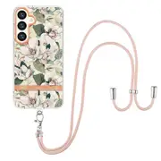 For Samsung Galaxy S24+ Case Pattern TPU IMD IML Phone Case with Lanyard