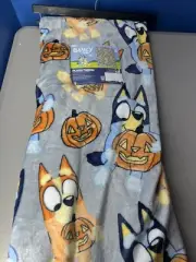 Bluey Halloween Pumpkin Plush Throw Blanket NEW 50x70 Bingo Pumpkins Super Soft