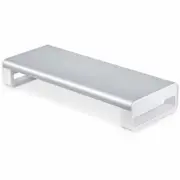 StarTech.com Ergonomic Monitor Riser Stand, Up to 33lb/15kg, Fixed height 3.5in/9cm, Desktop Computer Monitor/Laptop Riser, Stee
