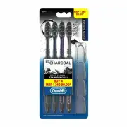 Oral B Cavity Defense 123 Soft Black Toothbrush (Pack of 4 pcs)with cap care
