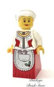 NEW Lego Christmas MRS. CLAUS MINIFIG, White Hair Wife Mrs. Santa Claus