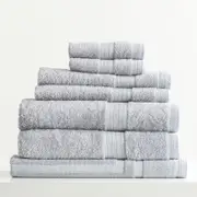 Renee Taylor Stella 7 Piece Silver Towel Pack