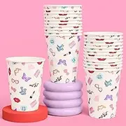 xo, Fetti Eras Party White Paper Cups | 24 Disposable 12 oz Cups | Concert Party Drinkware, Bachelorette Decorations, Birthday Tableware, Bridesmaid Supplies