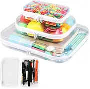 LYIYEYAN 3Pcs Clear Zipper Case, Waterproof Hard Shell Zipper Pouch, Clear Hard Plastic Zipper Case, Clear Hard Shell Zipper Case, Zippered Transparent Cases for Snacks, Cosmetic Storage, Pencil